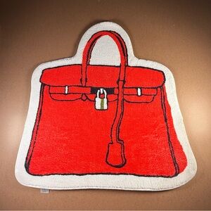 Designer Style Handbag Floor Rug 29x29 Fuzzy Area Mat